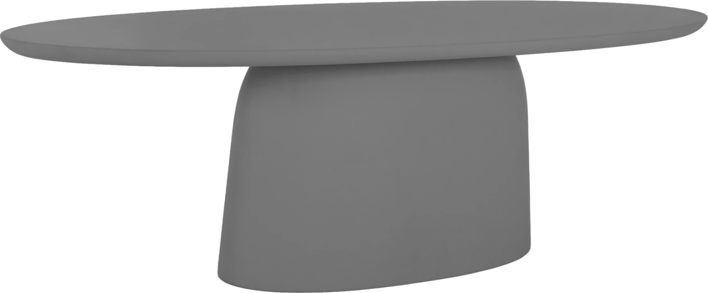 Tavolinë ngrënieje ovale BRECCAN, fibër çimento gri, FH6578.01, 160x100x75cm