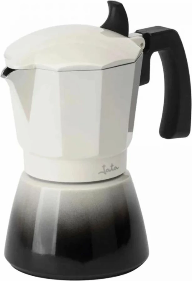 Aparat kafeje moka JATA Bistrea HCAF2406, 6 filxhana, për induksion, trup alumini, bardhë/zi