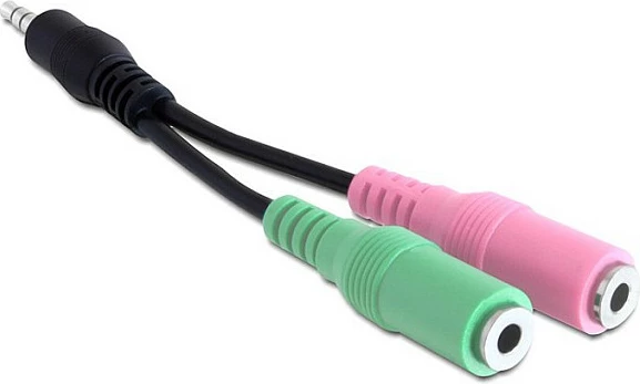 Adapter audio DeLOCK 3.5mm mashkull në 2x 3.5mm femër, 0.12 m, multikolor
