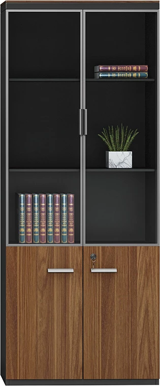 Raft librash Oscar me dyer xhami, ngjyrë arre-antracit, 80x40x200cm