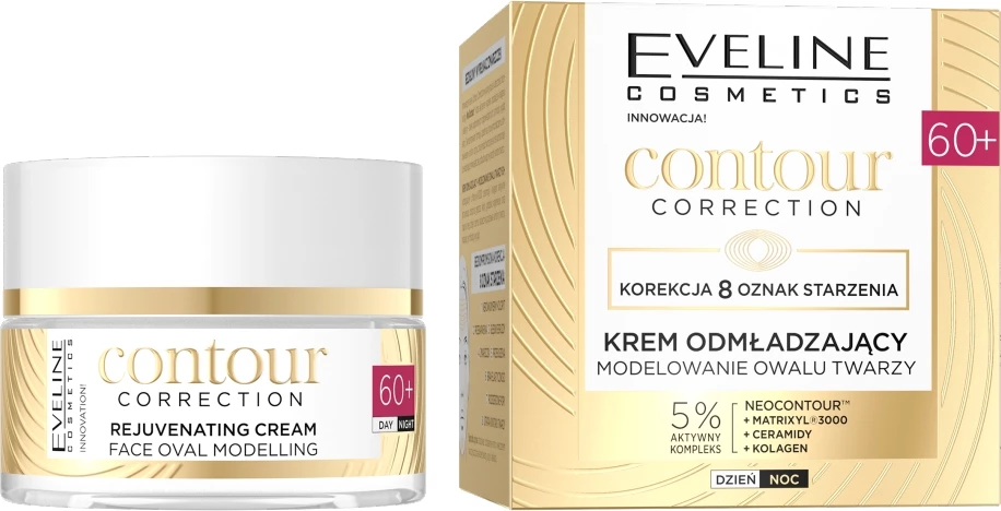 Krem për fytyrë për femra Eveline Cosmetics Contour Correction Rejuvenating Face Shaping Cream 60+, 50ml