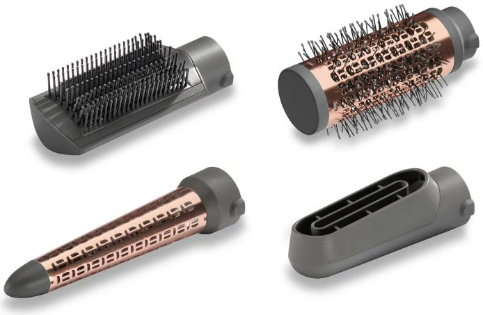 Furçë rrotulluese me ajër të nxehtë BaByliss Air Style 1000 AS136E 1000W, jonizim, set me 4 pjesë, bakër e zezë