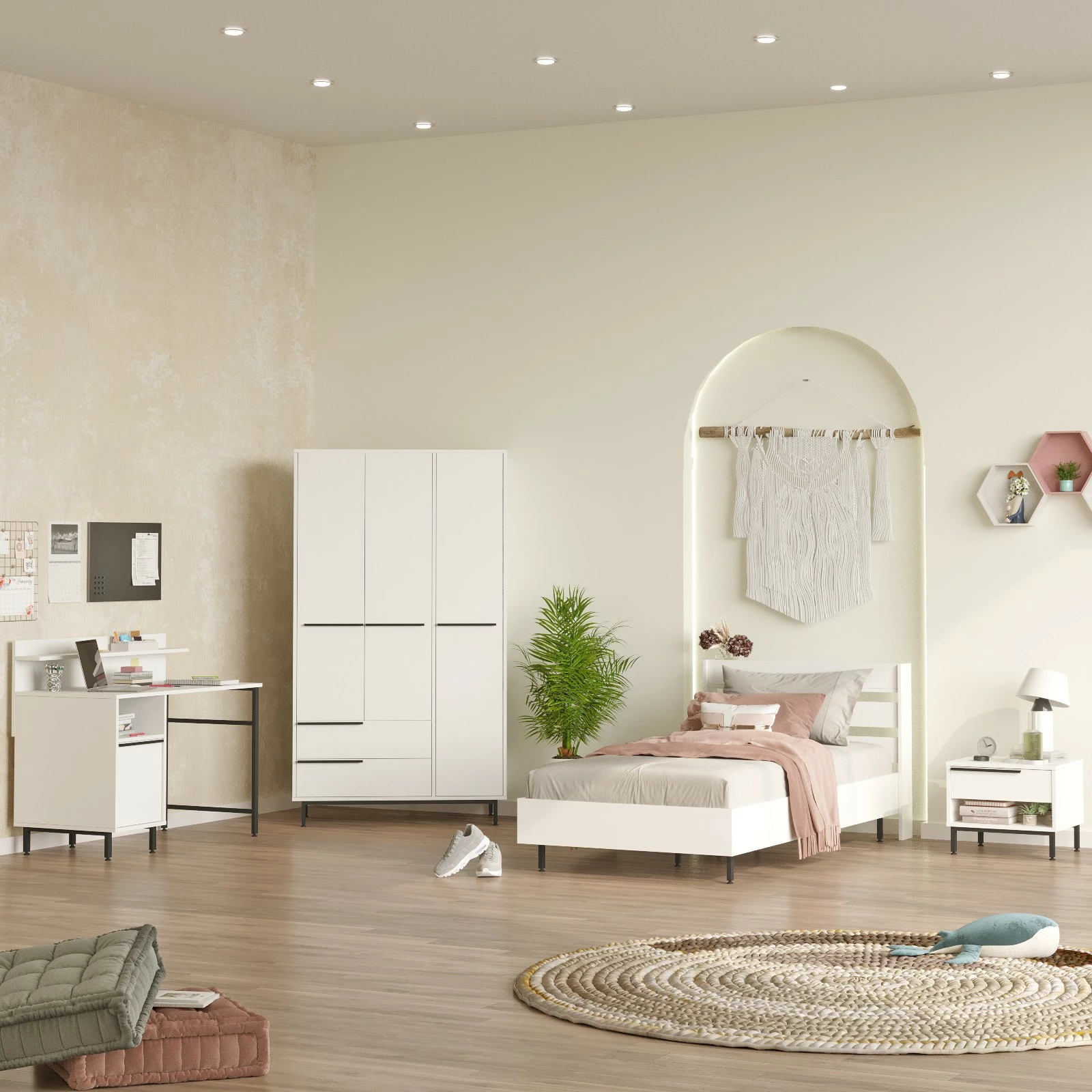 Set dhome rinore Skye Decor, ON24-W, ngjyrë e bardhë