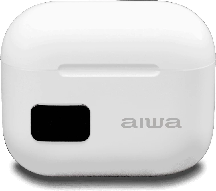 Kufje TWS Aiwa EBTW-100WT, ekran LED, Bluetooth 5.3, USB-C, deri 12 orë, të bardha