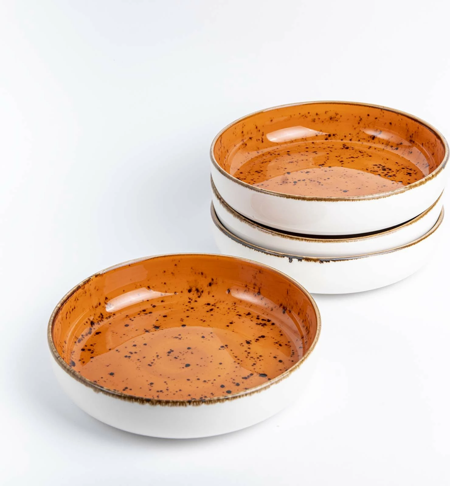 Tas i cekët Fine Dine Dahlia 20 cm, portokalli, set 4 copë