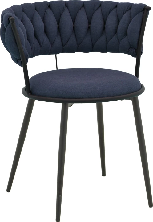 Karrige Alkia I, set prej 2 copësh, stof ngjyrë kaltër e errët, këmbë metalike të zeza, 57x58.5x72cm