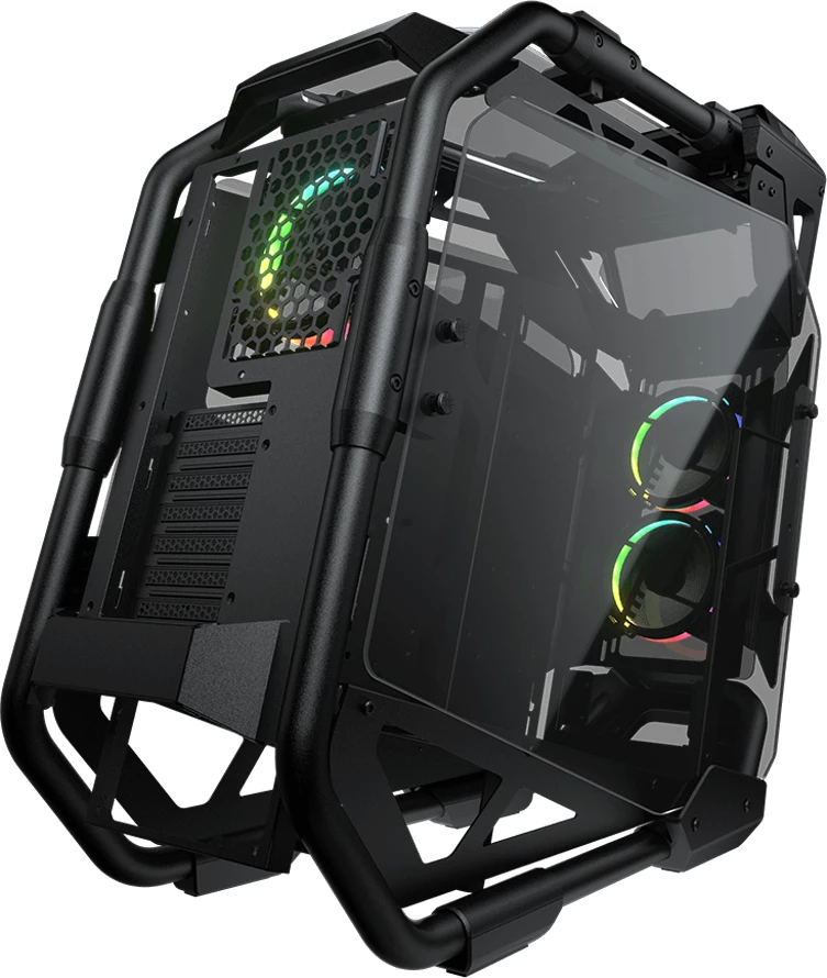 Kasë COUGAR CRATUS Mid Tower, tempered glass, RGB, Black