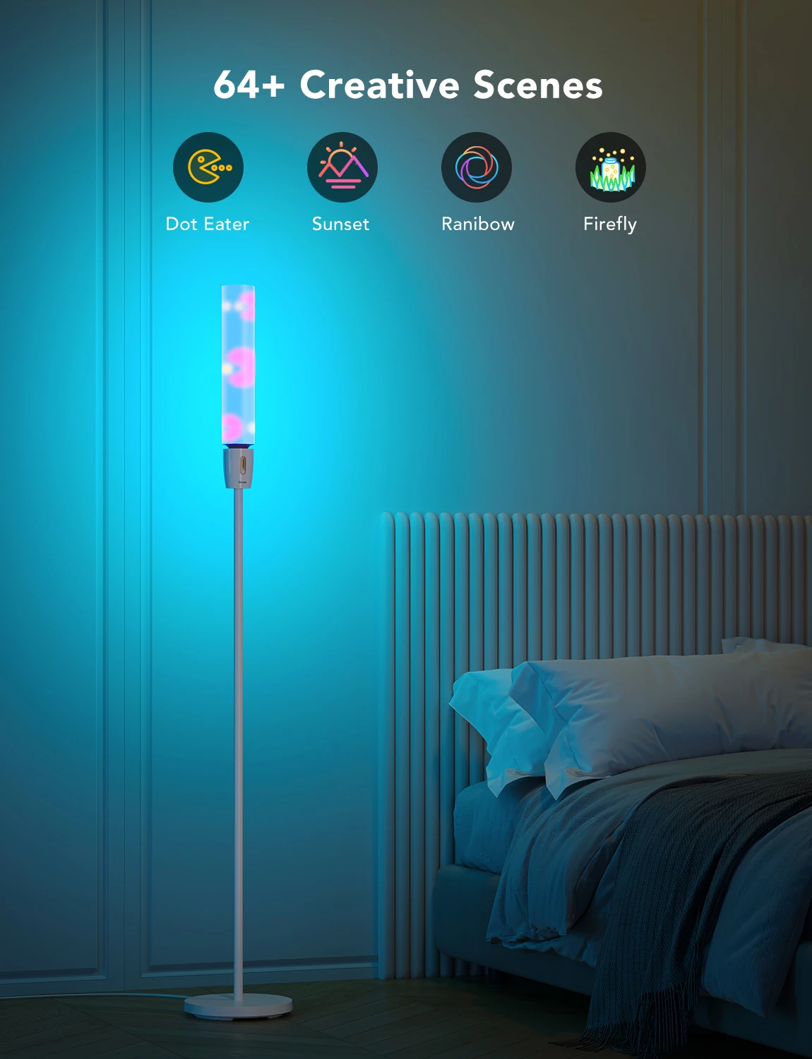 Llambë dyshemeje Govee RGBICWW Cylinder H6078, 140 cm, smart me aplikacion, prizë EU