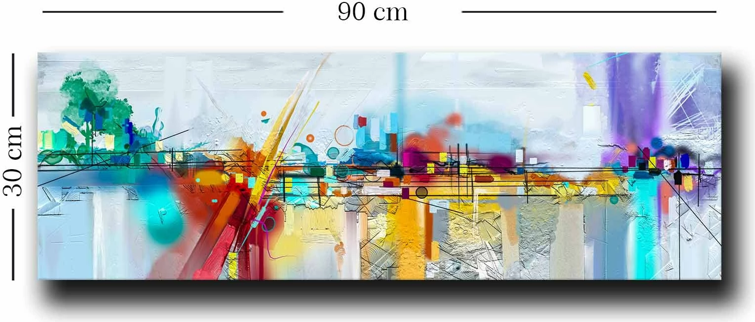 Pikturë dekorative në kanavacë, shumëngjyrëshe, 30x90cm, 3090NISC-012