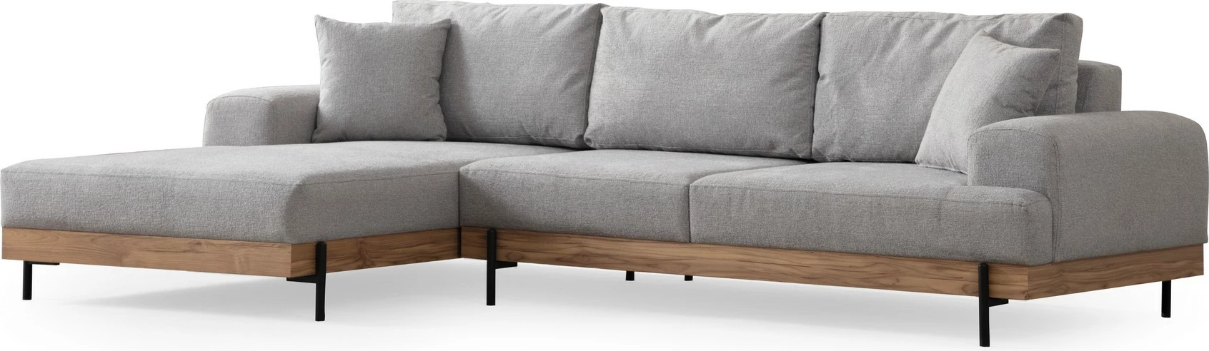 Këndare Atelier del Sofa, ngjyrë gri, kënd majtas, Eti Oak