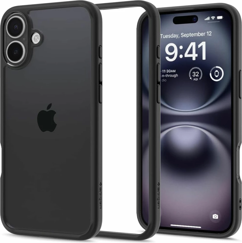 Mbështjellës Spigen Ultra Hybrid për iPhone 16, Matte Black