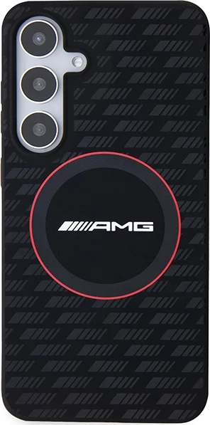 Mbështjellës Mercedes AMG Silicone Carbon Pattern MagSafe për Samsung Galaxy S24, i zi