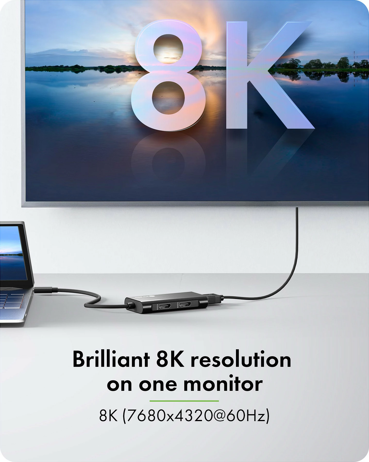 Adapter ICY BOX USB-C në 3x HDMI, USB 3.2 Gen 2 10Gbps, 8K/144Hz, i zi