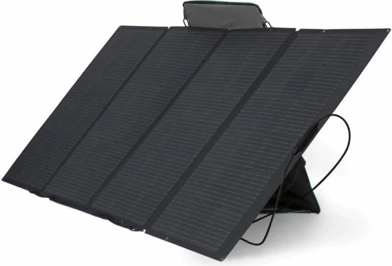 panel solar portativ EcoFlow 400W MPN 5006701012, palosës, MC4, IP68, 16kg, set me mbajtëse, i zi