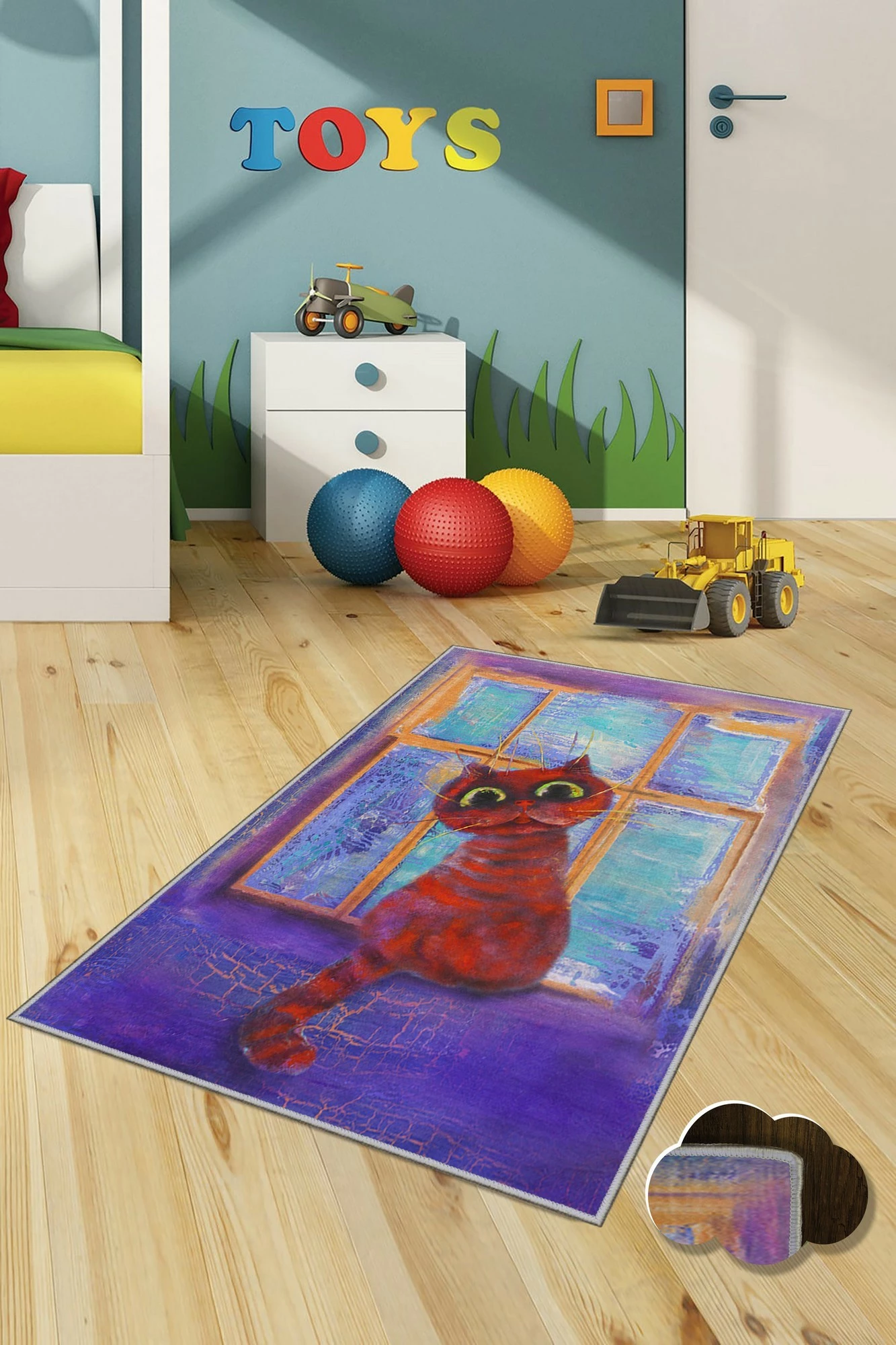 Qilim shumëngjyrësh për fëmijë, 120x180cm, Conceptum Hypnose, KHMFESTO003KEÇE