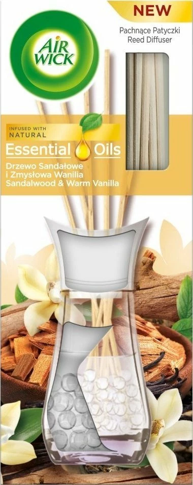 Difuzor aromatik me shkopinj Air Wick Essential Oils Sandalwood & Warm Vanilla 30 ml