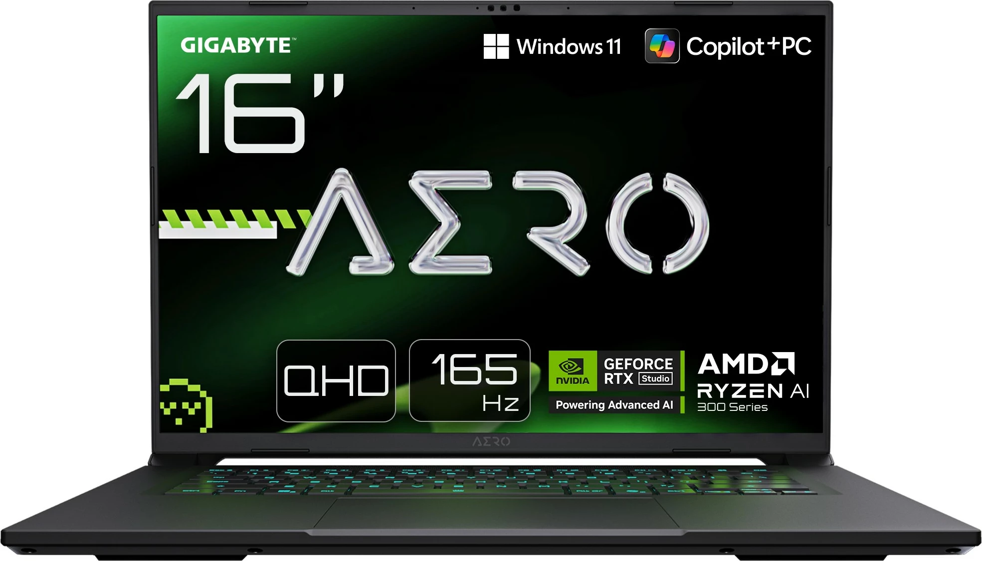 Laptop gaming Gigabyte Aero X16 AI, 16 inç, QHD, 165Hz, AMD Ryzen AI, GeForce RTX, e zezë