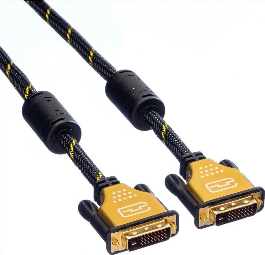 Kabllo DVI-D ROLINE Dual Link 5 m, 24+1, 4K, e zezë/ari