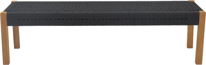 Pankinë Uma, dru teak dhe litar pe, ngjyrë e zezë, 150x45x40 cm