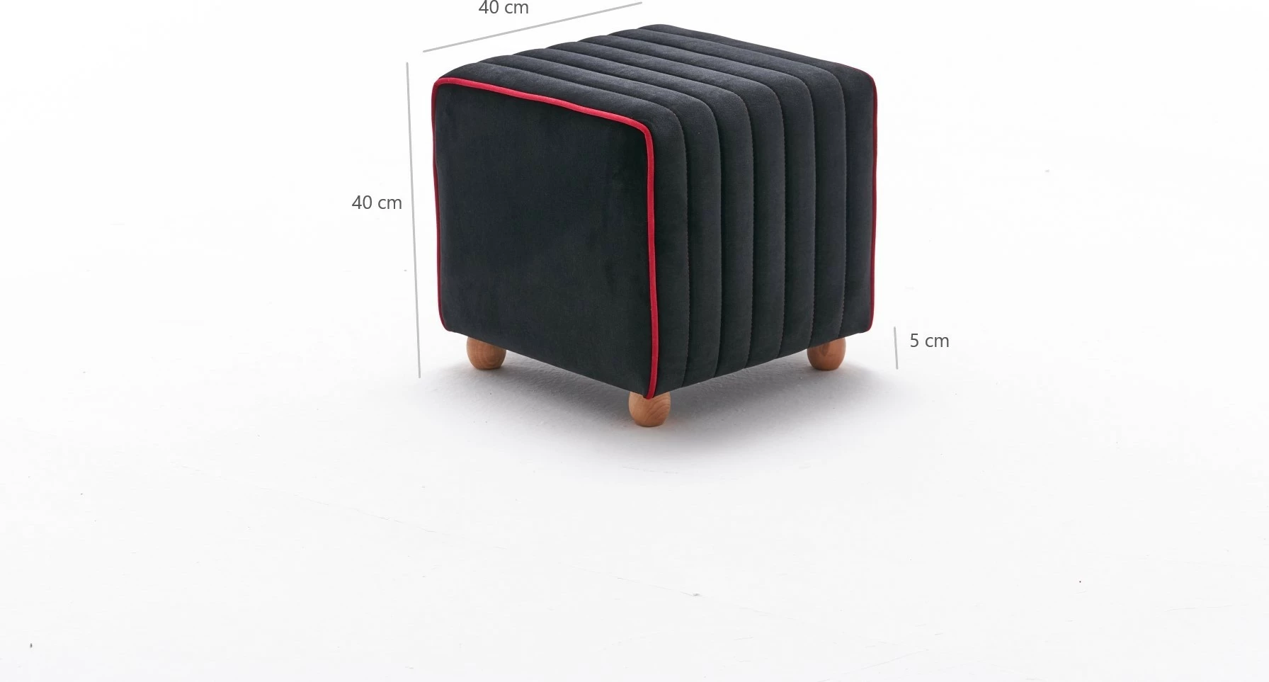 Puf Mona, Atelier del Sofa, anthracite me rozë