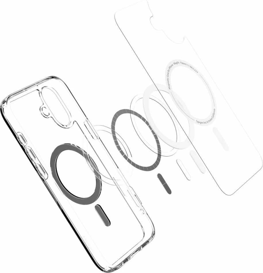 Mbështjellës Spigen Ultra Hybrid Mag për iPhone 16 Plus, MagSafe, TPU + polikarbonat, standard MIL-STD 810G, i zi