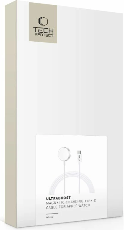 Karikues wireless Tech-Protect UltraBoost për Apple Watch, USB-C, 1.2m, Bardhë