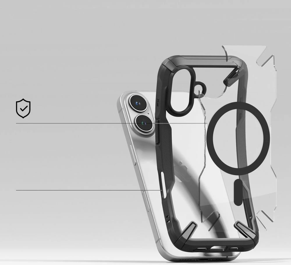 Mbështjellës Ringke Fusion X MagSafe për iPhone 16, i zi