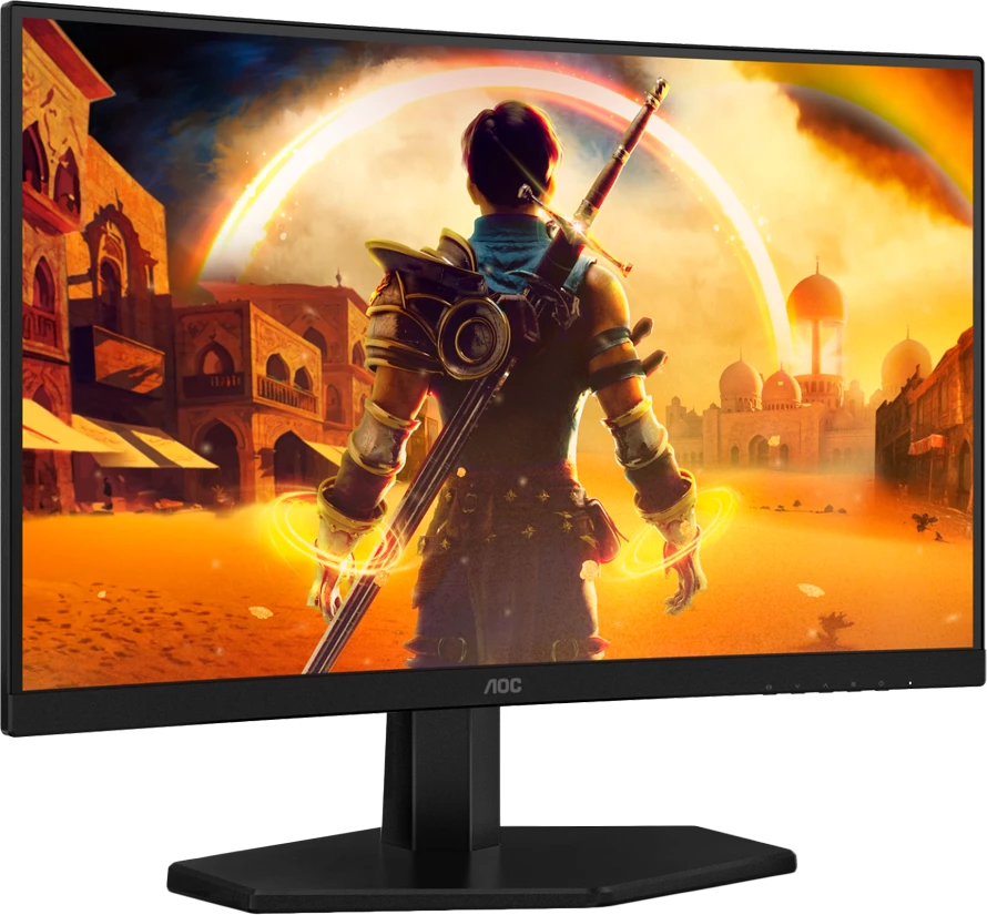 Monitor gaming AOC C24G42E 24" Full HD 180Hz VA i lakuar 1500R, HDR10, Adaptive Sync, altoparlantë, zezë/kuqe