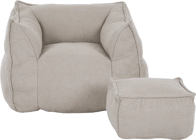 Set ulëse Sponge me këmbështetëse, ngjyrë elefant, 95x102x73cm