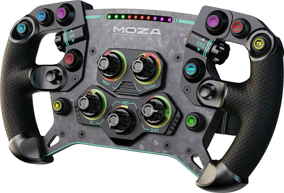 Timon sim racing Moza Racing RS056 / GS V2P, 10 butona, Wired & Wireless, LED, 300mm, i zi