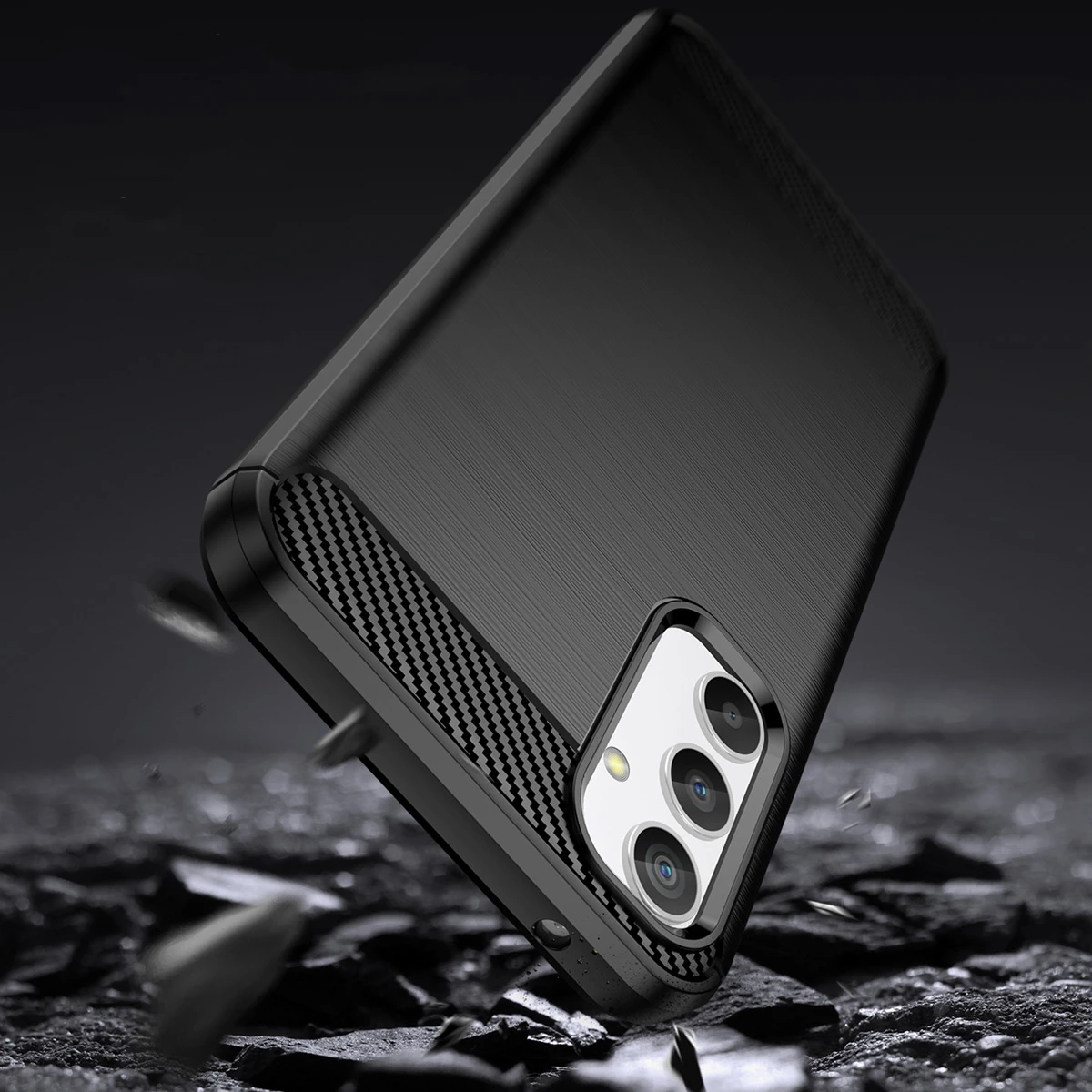 Mbështjellës Hurtel Carbon Case për Realme 10 Pro, TPU, i zi