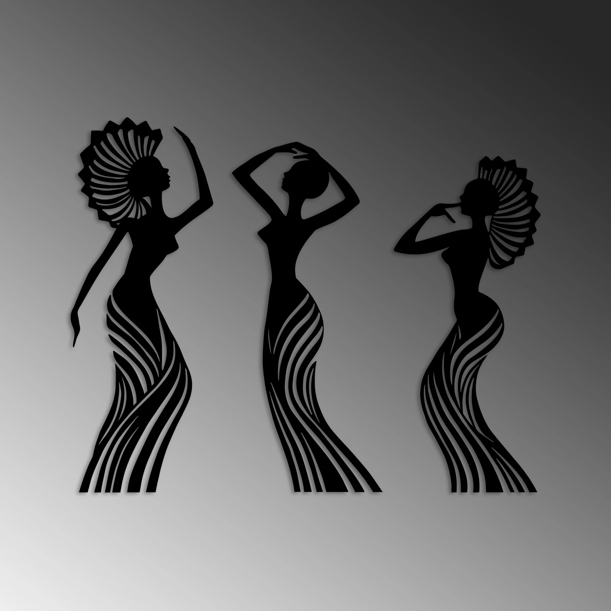 Set dekorativ metalik (3 copë), Wallity, valltare afrikane