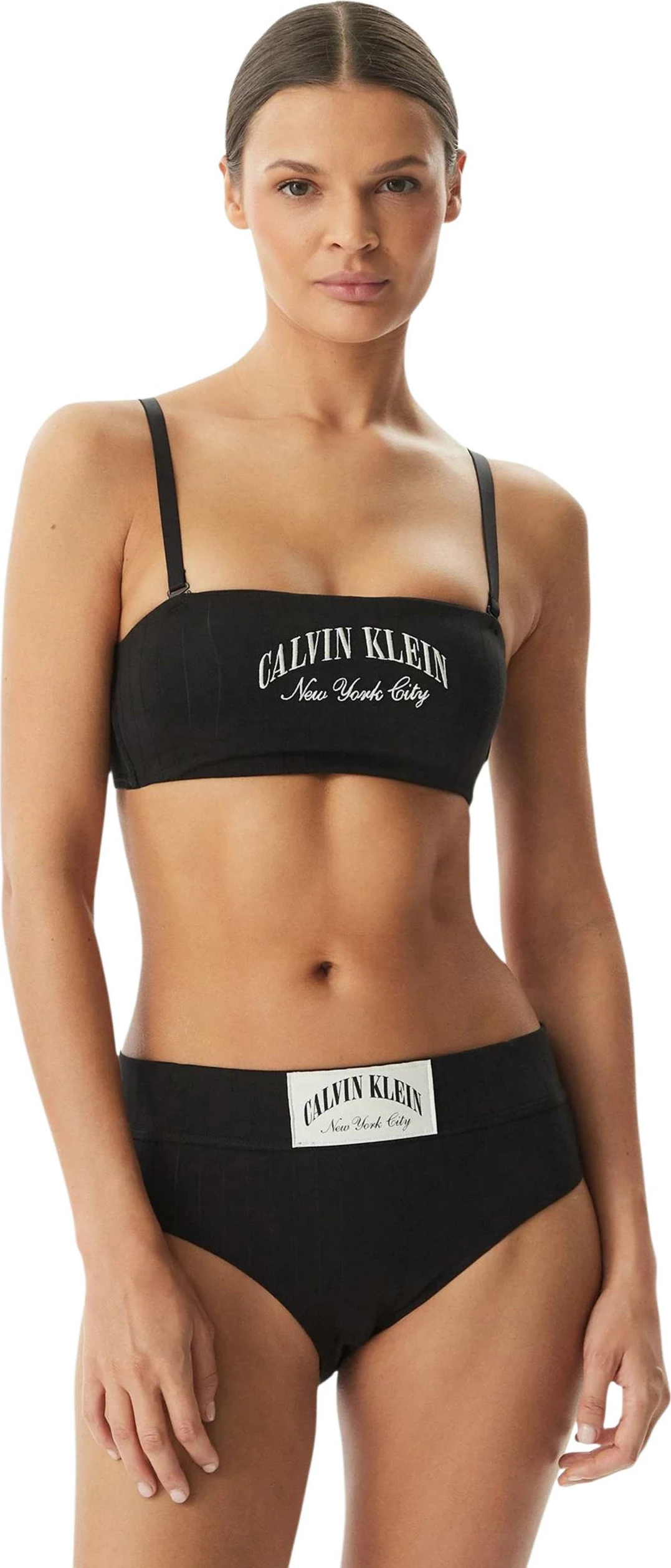 Sutjenë bandeau për femra Calvin Klein Underwear LV00QF8710, e zezë [Madhësia: XS]