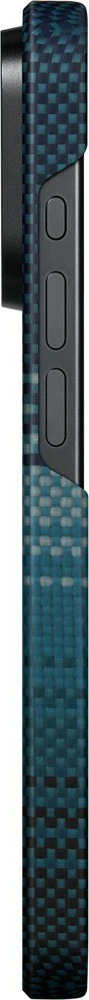Mbështjellës Pitaka MagEZ Case 5 për iPhone 15 Pro, MagSafe, ultra i hollë 0.69 mm, fibër aramidi, Moonrise blu 7