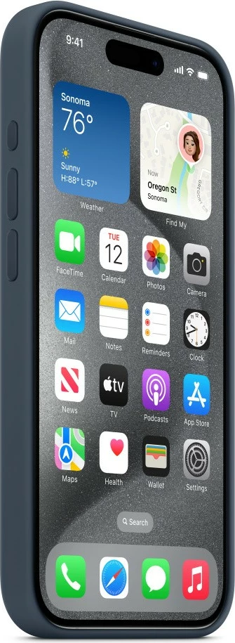 Mbështjellës Apple iPhone 15 Pro, MagSafe, Storm Blue