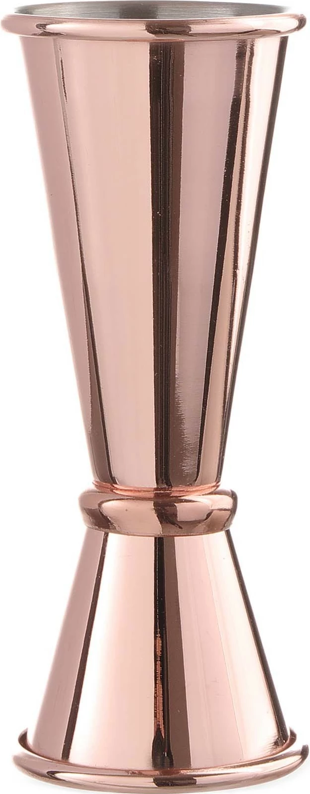 Jigger matës koktejsh, Bar Up, çelik inox me veshje, 25/50 ml, me unazë, bakër
