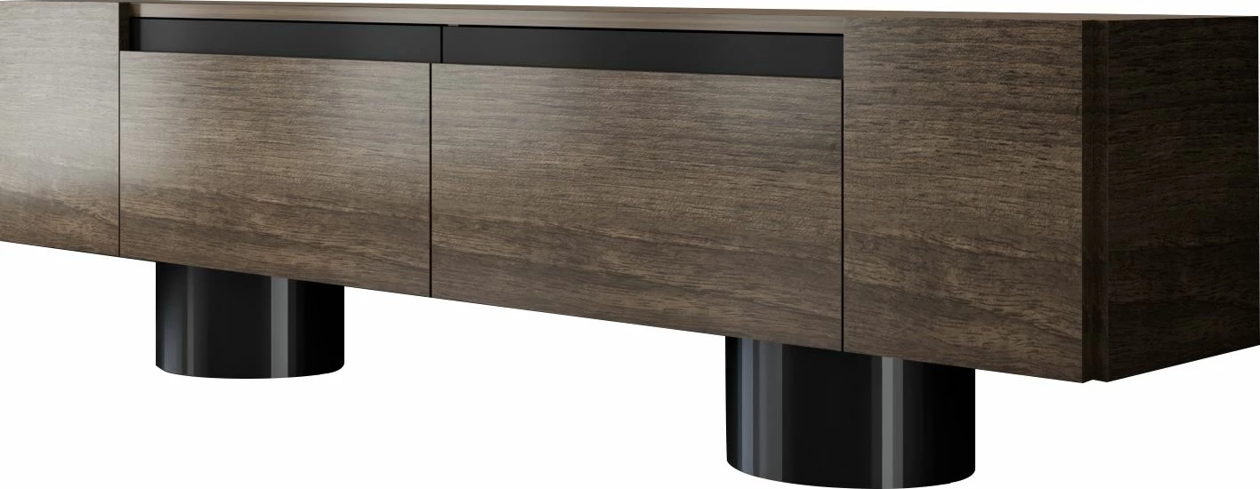 Komodë TV Skye Decor, bohem, ngjyrë arre dhe e zezë