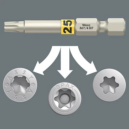 Set bitash Wera 05056470001, 6 copë, Torx Plus, me kuti bartëse, e zezë/metalike