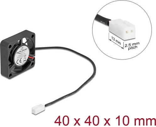 Ventilator axial DeLOCK 67286, 40x40x10 mm, 5V DC, 2-pin, zi