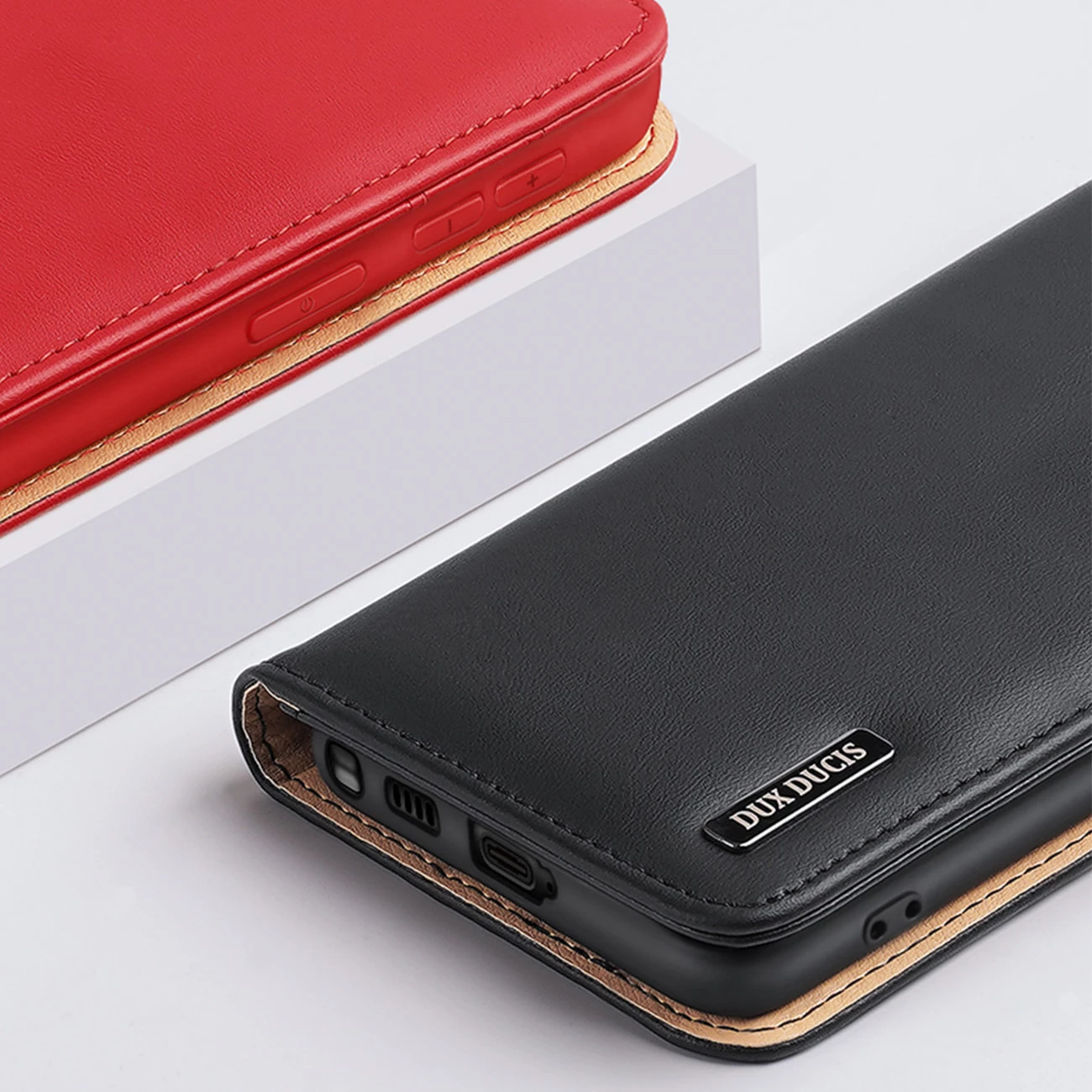 Mbështjellës Dux Ducis Hivo për Samsung Galaxy S23+, me kapak, portofol, bllokim RFID, kafe