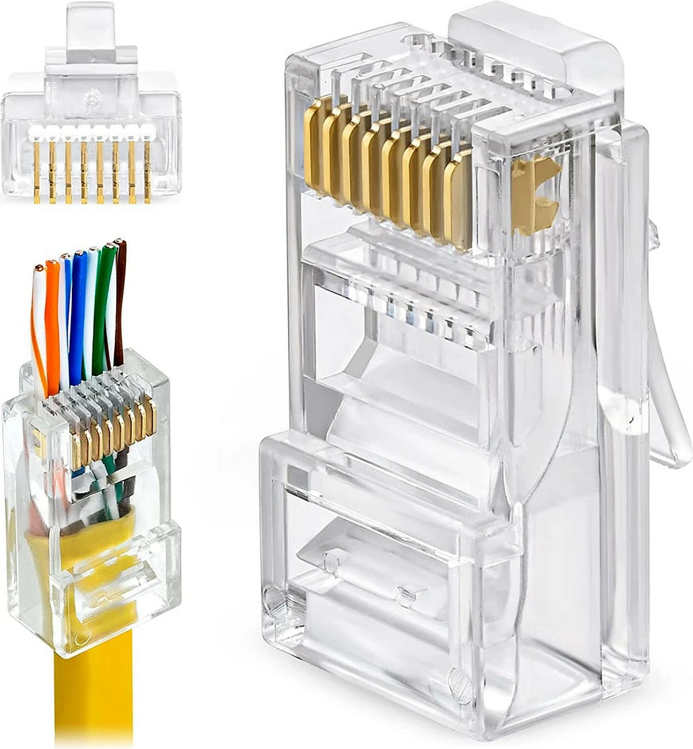 Konektor RJ45 EQUIP Cat6 UTP 100 copë, transparent