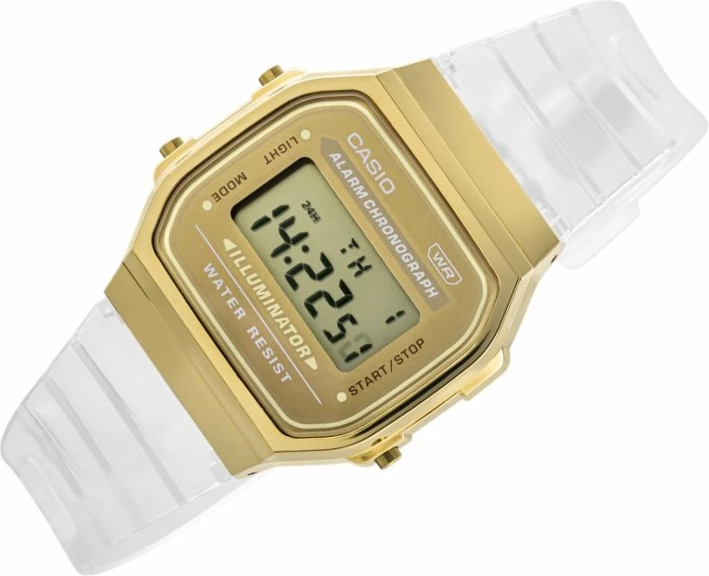 Orë dore digjitale për femra CASIO, e artë