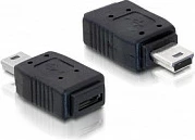 Adapter USB DeLOCK mini USB mashkull në micro-USB femër, i zi