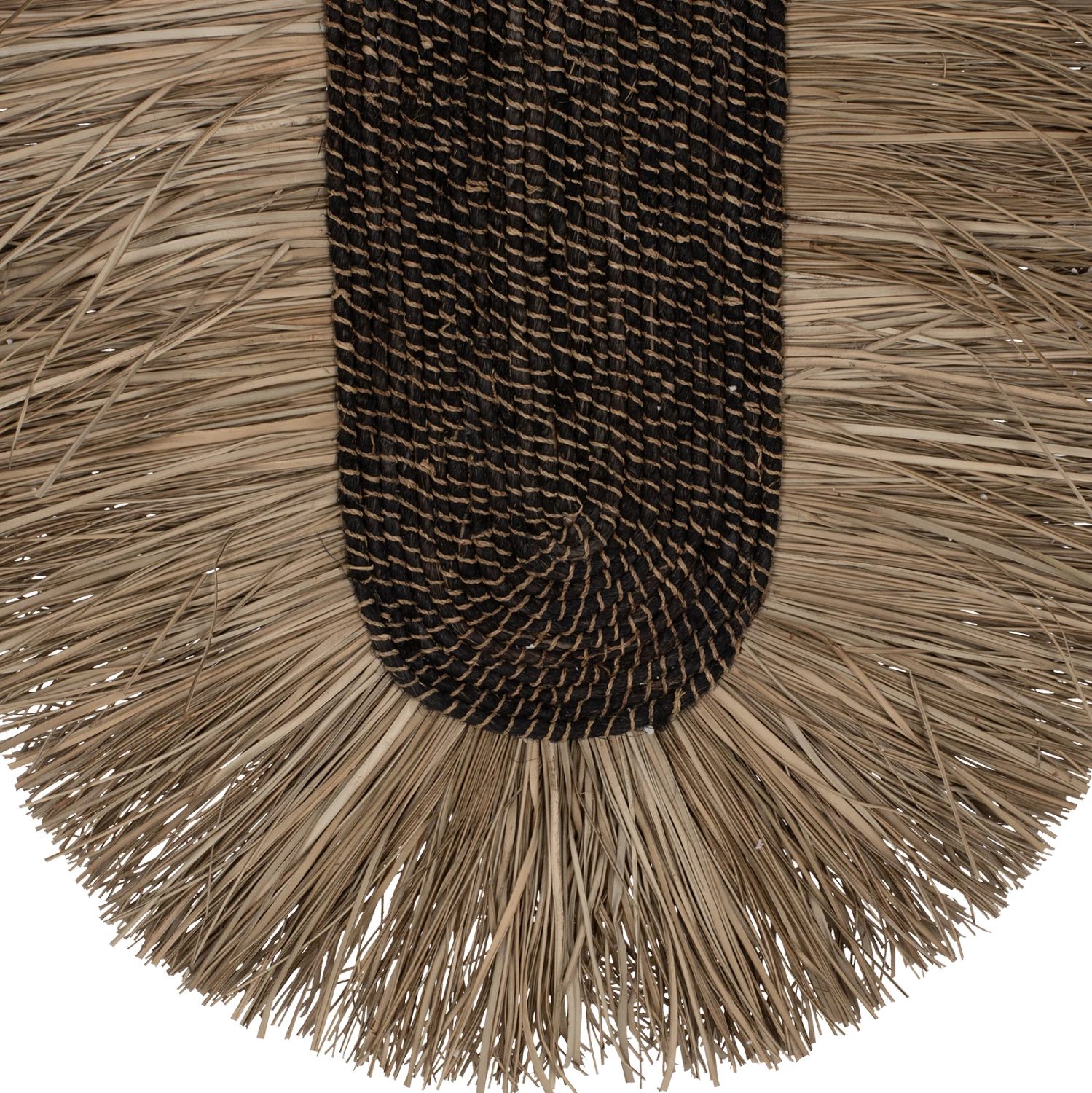 Dekor muri oval prej bari dhe fibrash abaka, ngjyrë natyrale, 60x5x90H cm, FH7795