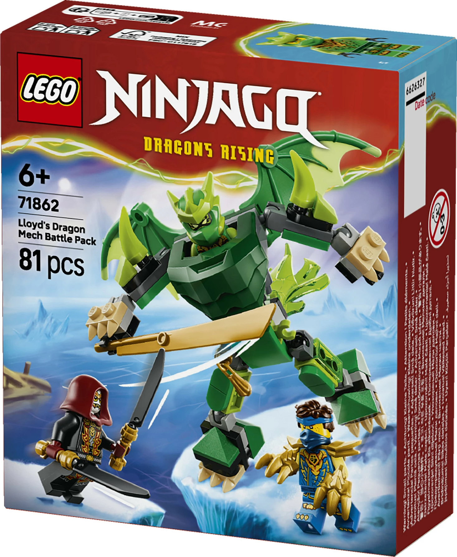 Set ndërtimi LEGO NINJAGO 71862 Lloyd's Dragon Mech Battle Pack, 81 copë, shumëngjyrësh