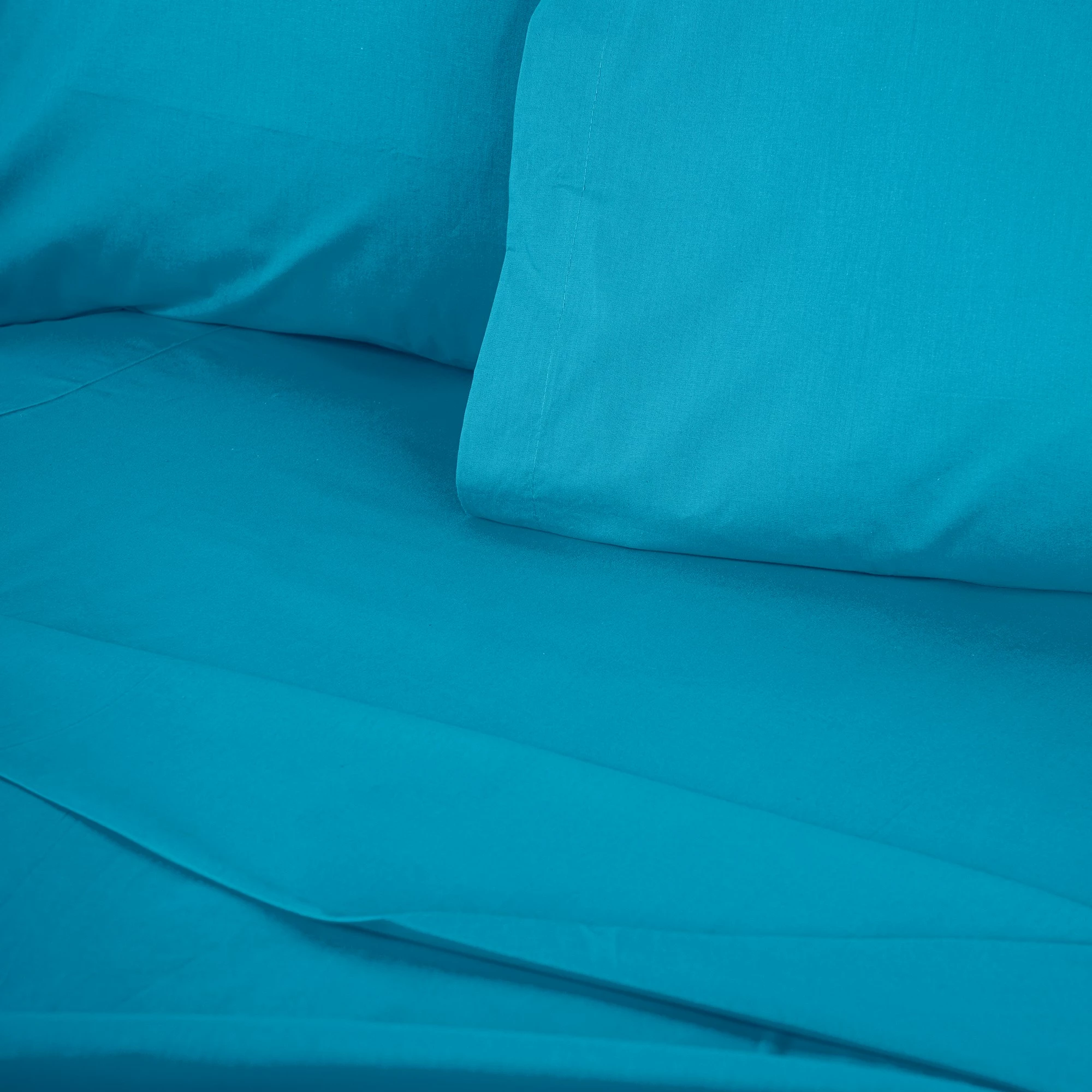 Mbulesë për jorgan dopio, pambuk ranforce, ngjyrë turquoise, L'essentiel, 200x200cm
