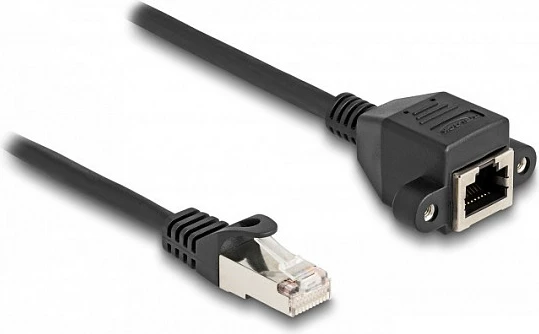 Kabllo zgjatëse DeLOCK RJ50 mashkull-në-femër, 1 m, S/FTP, e zezë