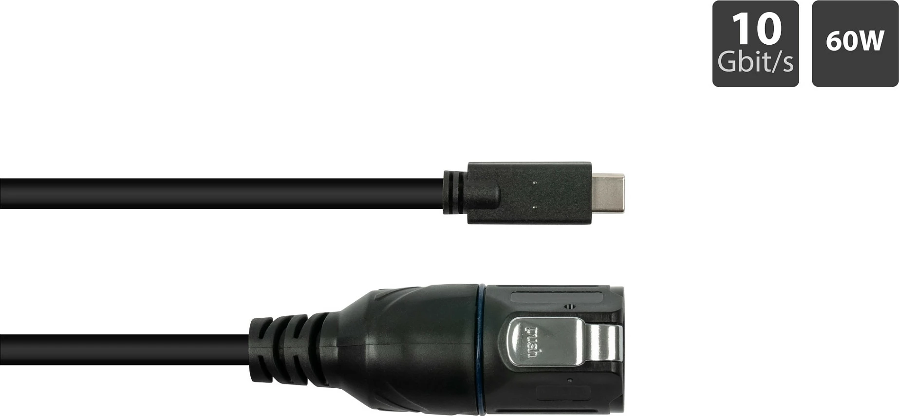 Kabllo USB-C GoodConnections IC01-16U3101-005, 0.5 m, USB 3.2 Gen 2, 10 Gbit/s, e zezë