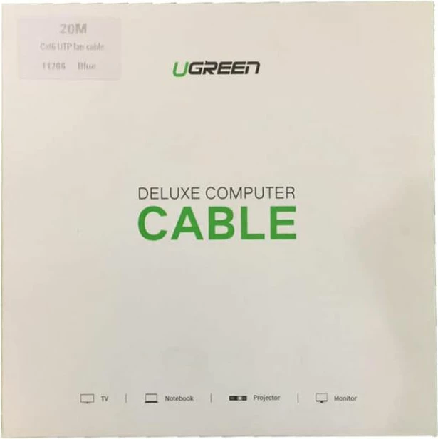 Kabllo LAN UGREEN 11206 Cat6 UTP 20m RJ45 1000Mbps, blu, në kuti