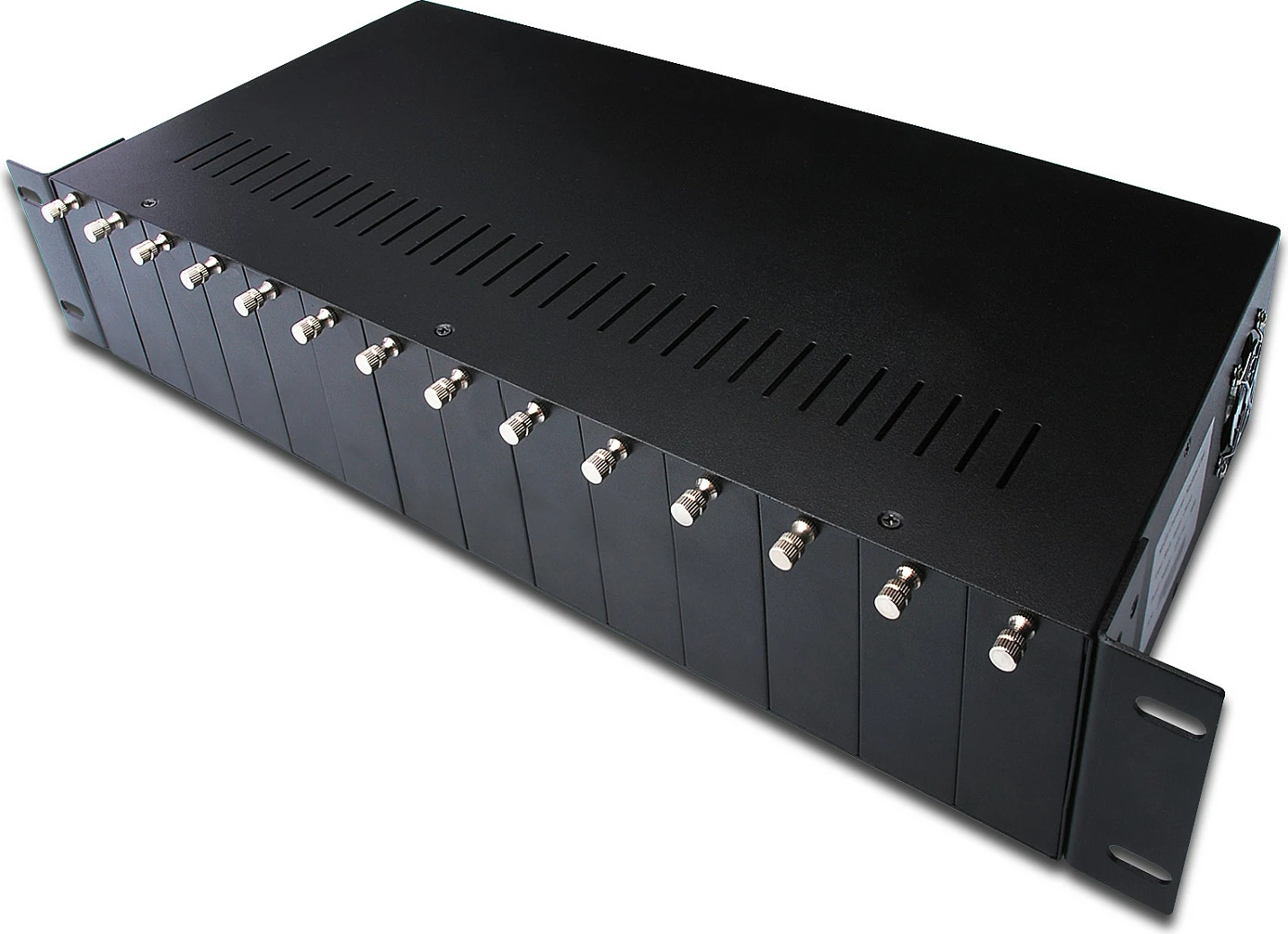 Kasë rrjeti Digitus 14 slot, për media konvertues, 2U, 19 inch, e zezë